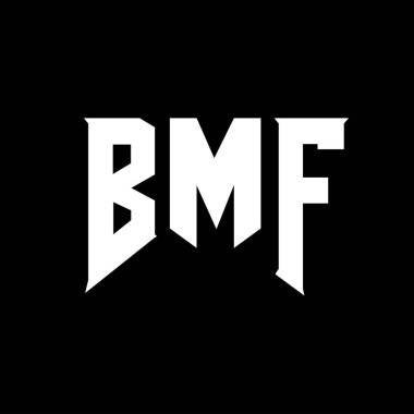 Teknoloji şirketi için BMF mektup logosu tasarımı. BMF logo tasarımı siyah ve beyaz renk kombinasyonu. BMF logosu, BMF vektörü, BMF tasarımı, BMF simgesi, BMF alfabesi. BMF tipografi logosu tasarımı.