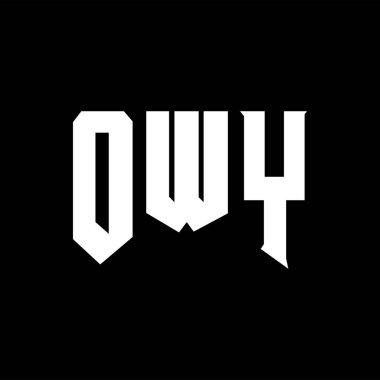 Teknoloji şirketi için OWY mektup logosu tasarımı. OWY logo tasarımı siyah ve beyaz renk kombinasyonu. OWY logosu, OWY vektörü, OWY tasarımı, OWY simgesi, OWY alfabesi. OWY tipografi logosu tasarımı.