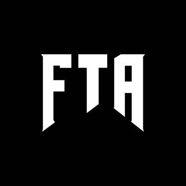 FTA letter logo design for technology company. FTA logo design black and white color combination. FTA logo, FTA vector, FTA design, FTA icon, FTA alphabet. FTA typography logo design. clipart