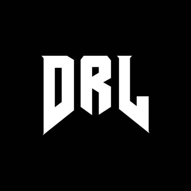 Teknoloji şirketi için DRL mektup logosu tasarımı. DRL logo tasarımı siyah ve beyaz renk kombinasyonu. DRL logosu, DRL vektörü, DRL tasarımı, DRL simgesi, DRL alfabesi. DRL tipografi logosu tasarımı.