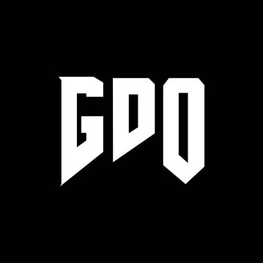Teknoloji şirketi için GDO mektup logosu tasarımı. GDO logo tasarımı siyah ve beyaz renk kombinasyonu. GDO logosu, GDO vektörü, GDO tasarımı, GDO simgesi, GDO alfabesi. GDO tipografi logosu tasarımı.