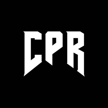 Teknoloji şirketi için CPR mektup logosu tasarımı. Kalp masajı logosu siyah ve beyaz renk kombinasyonu tasarladı. Kalp masajı logosu, kalp masajı vektörü, kalp masajı ikonu, kalp masajı alfabesi. Kalp masajı logosu tasarımı.