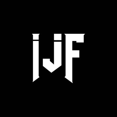 Teknoloji şirketi için IJF mektup logosu tasarımı. IJF logo tasarımı siyah ve beyaz renk kombinasyonu. IJF logosu, IJF vektörü, IJF tasarımı, IJF simgesi, IJF alfabesi. IJF tipografi logosu tasarımı.