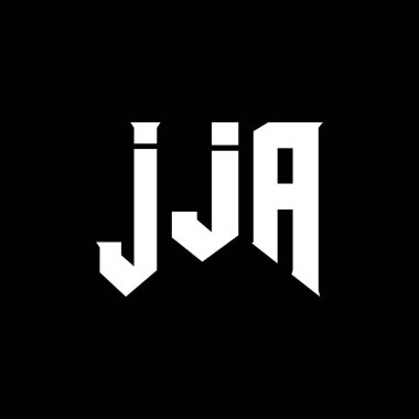 Teknoloji şirketi için JJA mektup logosu tasarımı. JJA logo tasarımı siyah ve beyaz renk kombinasyonu. JJA logosu, JJA vektörü, JJA tasarımı, JJA simgesi, JJA alfabesi. JJA tipografi logosu tasarımı.