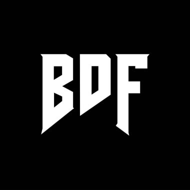 Teknoloji şirketi için BDF mektup logosu tasarımı. BDF logo tasarımı siyah ve beyaz renk kombinasyonu. BDF logosu, BDF vektörü, BDF tasarımı, BDF simgesi, BDF alfabesi. BDF tipografi logosu tasarımı.