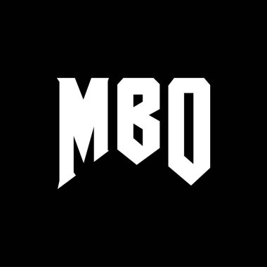 Teknoloji şirketi için MBO harf logosu tasarımı. MBO logo tasarımı siyah ve beyaz renk kombinasyonu. MBO logosu, MBO vektörü, MBO dizaynı, MBO simgesi, MBO alfabesi. MBO tipografi logosu tasarımı.