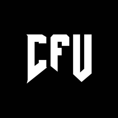 Teknoloji şirketi için CFU mektup logosu tasarımı. İşlemci logosu siyah-beyaz renk kombinasyonu tasarladı. CFU logosu, CFU vektörü, CFU tasarımı, CFU simgesi, CFU alfabesi. İşlemci tipografi logosu tasarımı.