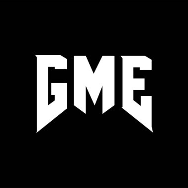 Teknoloji şirketi için GME harf logosu tasarımı. GME logo tasarımı siyah ve beyaz renk kombinasyonu. GME logosu, GME vektörü, GME tasarımı, GME simgesi, GME alfabesi. GME tipografi logo tasarımı.
