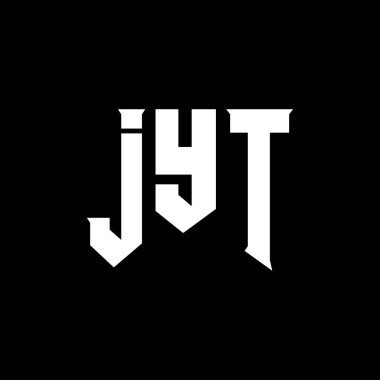 JYT letter logo design for technology company. JYT logo design black and white color combination. JYT logo, JYT vector, JYT design, JYT icon, JYT alphabet. JYT typography logo design. clipart