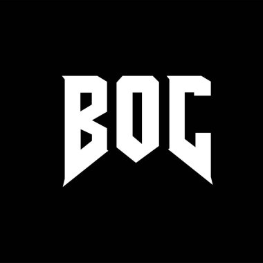 Teknoloji şirketi için BOC mektup logosu tasarımı. BOC logo tasarımı siyah beyaz renk kombinasyonu. BOC logosu, BOC vektörü, BOC tasarımı, BOC simgesi, BOC alfabesi. BOC tipografi logosu tasarımı.