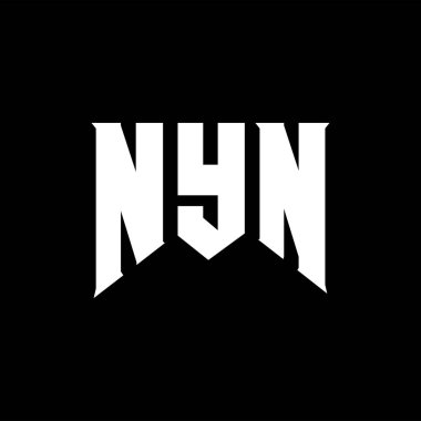 Teknoloji şirketi için NYN mektup logosu tasarımı. NYN logo tasarımı siyah-beyaz renk kombinasyonu. NYN logosu, NYN vektörü, NYN tasarımı, NYN simgesi, NYN alfabesi. NYN tipografi logosu tasarımı.