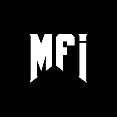 Teknoloji şirketi için MFI mektup logosu tasarımı. MFI logo tasarımı siyah ve beyaz renk kombinasyonu. MFI logosu, MFI vektörü, MFI tasarımı, MFI simgesi, MFI alfabesi. MFI tipografi logosu tasarımı.