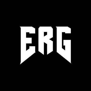 Teknoloji şirketi için ERG harf logosu tasarımı. ERG logo tasarımı siyah ve beyaz renk kombinasyonu. ERG logosu, ERG vektörü, ERG dizaynı, ERG simgesi, ERG alfabesi. ERG tipografi logosu tasarımı.