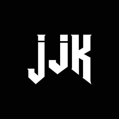 JJK letter logo design for technology company. JJK logo design black and white color combination. JJK logo, JJK vector, JJK design, JJK icon, JJK alphabet. JJK typography logo design. clipart