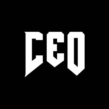 Teknoloji şirketi için CEO mektup logosu tasarımı. CEO logosu siyah ve beyaz renk kombinasyonu tasarladı. CEO logosu, CEO vektörü, CEO tasarımı CEO simgesi, CEO alfabesi. CEO tipografi logosu tasarımı.