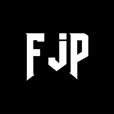 Teknoloji şirketi için FJP mektup logosu tasarımı. FJP logo tasarımı siyah ve beyaz renk kombinasyonu. FJP logosu, FJP vektörü, FJP tasarımı, FJP simgesi, FJP alfabesi. FJP tipografi logosu tasarımı.