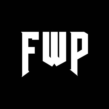 Teknoloji şirketi için FWP mektup logosu tasarımı. FWP logo tasarımı siyah ve beyaz renk kombinasyonu. FWP logosu, FWP vektörü, FWP tasarımı, FWP simgesi, FWP alfabesi. FWP tipografi logosu tasarımı.