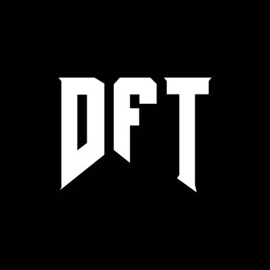 Teknoloji şirketi için DFT mektup logosu tasarımı. DFT logo tasarımı siyah ve beyaz renk kombinasyonu. DFT logosu, DFT vektörü, DFT tasarımı, DFT simgesi, DFT alfabesi. DFT tipografi logosu tasarımı.