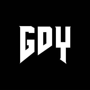 Teknoloji şirketi için GDY mektup logosu tasarımı. GDY logo tasarımı siyah ve beyaz renk kombinasyonu. GDY logosu, GDY vektörü, GDY tasarımı, GDY simgesi, GDY alfabesi. GDY tipografi logosu tasarımı.