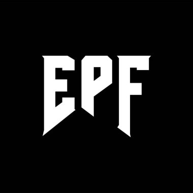 Teknoloji şirketi için EPF mektup logosu tasarımı. EPF logo tasarımı siyah ve beyaz renk kombinasyonu. EPF logosu, EPF vektörü, EPF tasarımı, EPF simgesi, EPF alfabesi. EPF tipografi logosu tasarımı.