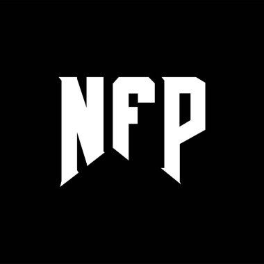 Teknoloji şirketi için NFP mektup logosu tasarımı. NFP logo tasarımı siyah ve beyaz renk kombinasyonu. NFP logosu, NFP vektörü, NFP tasarımı, NFP simgesi, NFP alfabesi. NFP tipografi logosu tasarımı.