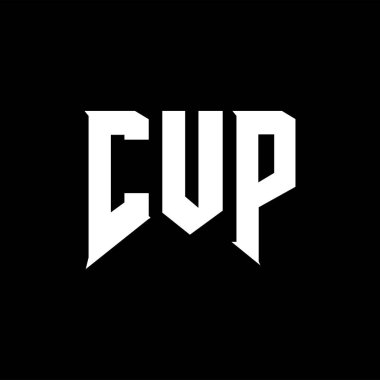 Teknoloji şirketi için CUP mektup logosu tasarımı. CUP logo tasarımı siyah ve beyaz renk kombinasyonu. CUP logosu, CUP vektörü, CUP tasarımı, CUP simgesi, CUP alfabesi. CUP tipografi logosu tasarımı.