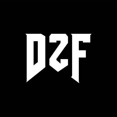 Teknoloji şirketi için DZF mektup logosu tasarımı. DZF logo tasarımı siyah ve beyaz renk kombinasyonu. DZF logosu, DZF vektörü, DZF tasarımı, DZF simgesi, DZF alfabesi. DZF tipografi logosu tasarımı.