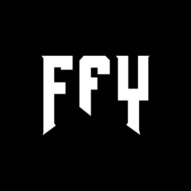 Teknoloji şirketi için FFY mektup logosu tasarımı. FFY logo tasarımı siyah ve beyaz renk kombinasyonu. FFY logosu, FFY vektörü, FFY tasarımı, FFY simgesi, FFY alfabesi. FFY tipografi logosu tasarımı.