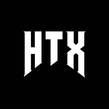 Teknoloji şirketi için HTX mektup logosu tasarımı. HTX logo tasarımı siyah ve beyaz renk kombinasyonu. HTX logosu, HTX vektörü, HTX tasarımı, HTX simgesi, HTX alfabesi. HTX tipografi logosu tasarımı.