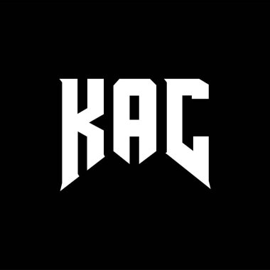 Teknoloji şirketi için KAC harf logosu tasarımı. KAC logo tasarımı siyah ve beyaz renk kombinasyonu. KAC logosu, KAC vektörü, KAC tasarımı, KAC simgesi, KAC alfabesi. KAC tipografi logosu tasarımı.