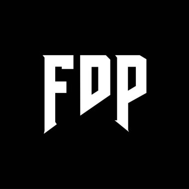 Teknoloji şirketi için FDP harf logosu tasarımı. FDP logo tasarımı siyah-beyaz renk kombinasyonu. FDP logosu, FDP vektörü, FDP tasarımı, FDP simgesi, FDP alfabesi. FDP tipografi logosu tasarımı.