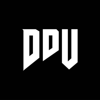 Teknoloji şirketi için DDU mektup logosu tasarımı. DDU logo tasarımı siyah-beyaz renk kombinasyonu. DDU logosu, DDU vektörü, DDU tasarımı, DDU simgesi, DDU alfabesi. DDU tipografi logosu tasarımı.