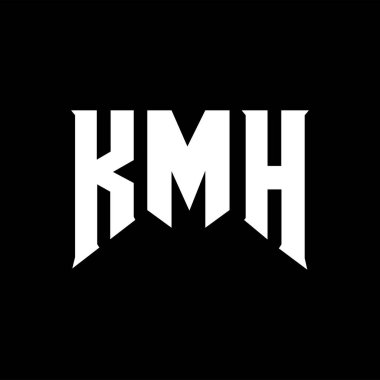 Teknoloji şirketi için KMH mektup logosu tasarımı. KMH logo tasarımı siyah ve beyaz renk kombinasyonu. KMH logosu, KMH vektörü, KMH tasarımı, KMH simgesi, KMH alfabesi. KMH tipografi logosu tasarımı.
