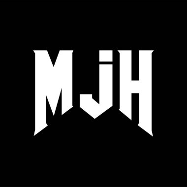 Teknoloji şirketi için MJH mektup logosu tasarımı. MJH logosu siyah ve beyaz renk kombinasyonu tasarladı. MJH logosu, MJH vektörü, MJH tasarımı, MJH simgesi, MJH alfabesi. MJH tipografi logosu tasarımı.