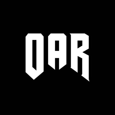 Teknoloji şirketi için OAR harf logosu tasarımı. OAR logo tasarımı siyah ve beyaz renk kombinasyonu. OAR logosu, OAR vektörü, OAR tasarımı, OAR simgesi, OAR alfabesi. OAR tipografi logosu tasarımı.