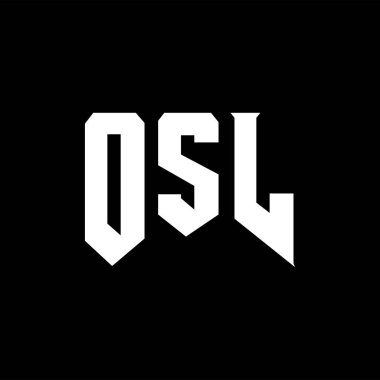 Teknoloji şirketi için OSL harf logosu tasarımı. OSL logo tasarımı siyah ve beyaz renk kombinasyonu. OSL logosu, OSL vektörü, OSL tasarımı, OSL simgesi, OSL alfabesi. OSL tipografi logosu tasarımı.