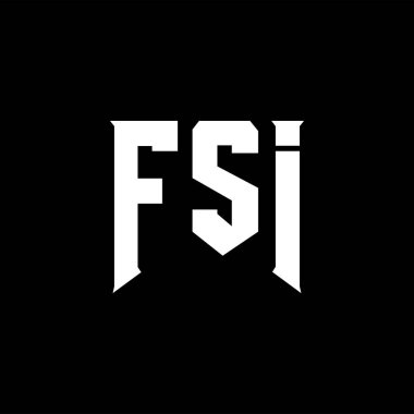 Teknoloji şirketi için FSI harf logosu tasarımı. FSI logo tasarımı siyah ve beyaz renk kombinasyonu. FSI logosu, FSI vektörü, FSI tasarımı, FSI simgesi, FSI alfabesi. FSI tipografi logosu tasarımı.