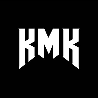 Teknoloji şirketi için KMK mektup logosu tasarımı. KMK logo tasarımı siyah ve beyaz renk kombinasyonu. KMK logosu, KMK vektörü, KMK tasarımı, KMK simgesi, KMK alfabesi. KMK tipografi logo tasarımı.