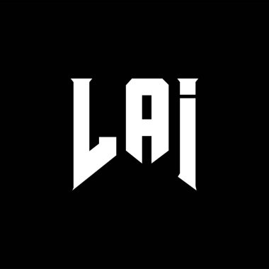 LAI letter logo design for technology company. LAI logo design black and white color combination. LAI logo, LAI vector, LAI design, LAI icon, LAI alphabet. LAI typography logo design. clipart