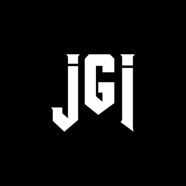 Teknoloji şirketi için JGI harf logosu tasarımı. JGI logo tasarımı siyah ve beyaz renk kombinasyonu. JGI logosu, JGI vektörü, JGI tasarımı, JGI simgesi, JGI alfabesi. JGI tipografi logosu tasarımı.