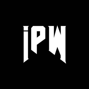 Teknoloji şirketi için IPW harf logosu tasarımı. IPW logo tasarımı siyah ve beyaz renk kombinasyonu. IPW logosu, IPW vektörü, IPW tasarımı, IPW simgesi, IPW alfabesi. IPW tipografi logosu tasarımı.