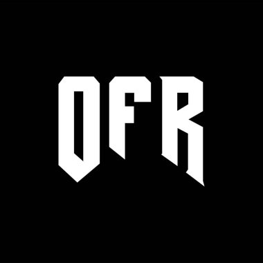 OFR letter logo design for technology company. OFR logo design black and white color combination. OFR logo, OFR vector, OFR design, OFR icon, OFR alphabet. OFR typography logo design. clipart