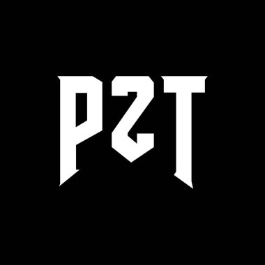 Teknoloji şirketi için PZT harf logosu tasarımı. PZT logo tasarımı siyah ve beyaz renk kombinasyonu. PZT logosu, PZT vektörü, PZT tasarımı, PZT simgesi, PZT alfabesi. PZT tipografi logosu tasarımı.