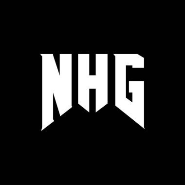 Teknoloji şirketi için NHG harf logosu tasarımı. NHG logo tasarımı siyah ve beyaz renk kombinasyonu. NHG logosu, NHG vektörü, NHG tasarımı, NHG simgesi, NHG alfabesi. NHG tipografi logosu tasarımı.