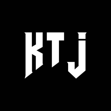 Teknoloji şirketi için KTJ mektup logosu tasarımı. KTJ logo tasarımı siyah ve beyaz renk kombinasyonu. KTJ logosu, KTJ vektörü, KTJ tasarımı, KTJ simgesi, KTJ alfabesi. KTJ tipografi logo tasarımı.