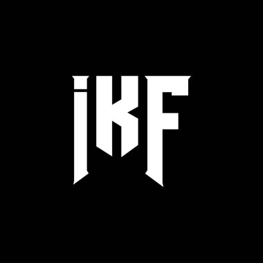 Teknoloji şirketi için IKF mektup logosu tasarımı. IKF logo tasarımı siyah ve beyaz renk kombinasyonu. IKF logosu, IKF vektörü, IKF tasarımı, IKF simgesi, IKF alfabesi. IKF tipografi logosu tasarımı.