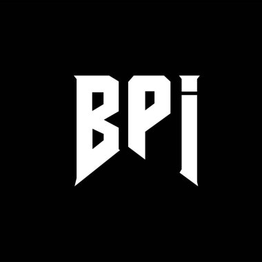 Teknoloji şirketi için BPI harf logosu tasarımı. BPI logo tasarımı siyah ve beyaz renk kombinasyonu. BPI logosu, BPI vektörü, BPI tasarımı, BPI simgesi, BPI alfabesi. BPI tipografi logosu tasarımı.