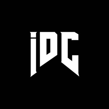 Teknoloji şirketi için IDC harf logosu tasarımı. IDC logo tasarımı siyah ve beyaz renk kombinasyonu. IDC logosu, IDC vektörü, IDC tasarımı, IDC simgesi, IDC alfabesi. IDC tipografi logosu tasarımı.