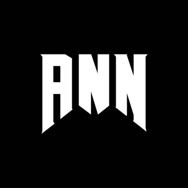 Teknoloji şirketi için ANN harf logosu tasarımı. ANN logo tasarımı siyah ve beyaz renk kombinasyonu. ANN logosu, ANN vektörü, ANN tasarımı, ANN simgesi, ANN alfabesi. ANN tipografi logosu tasarımı.