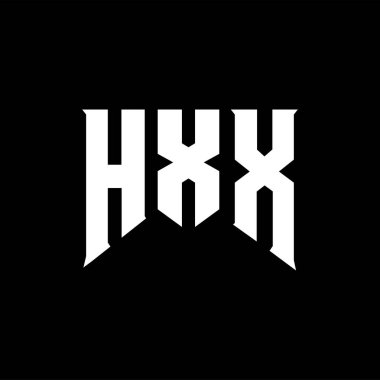 Teknoloji şirketi için HXX harf logosu tasarımı. HXX logo tasarımı siyah ve beyaz renk kombinasyonu. HXX logosu, HXX vektörü, HXX tasarımı, HXX simgesi, HXX alfabesi. HXX tipografi logosu tasarımı.